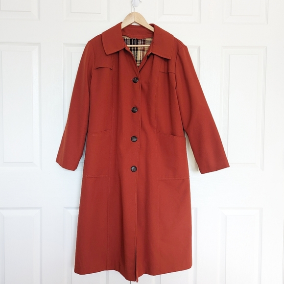 Vintage Rust Trench Coat - Picture 1 of 13